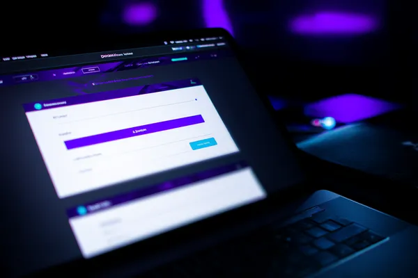 A confident dealer surrounded by casino chips inviting players to access their CU888 account, reflecting quick and easy login options.